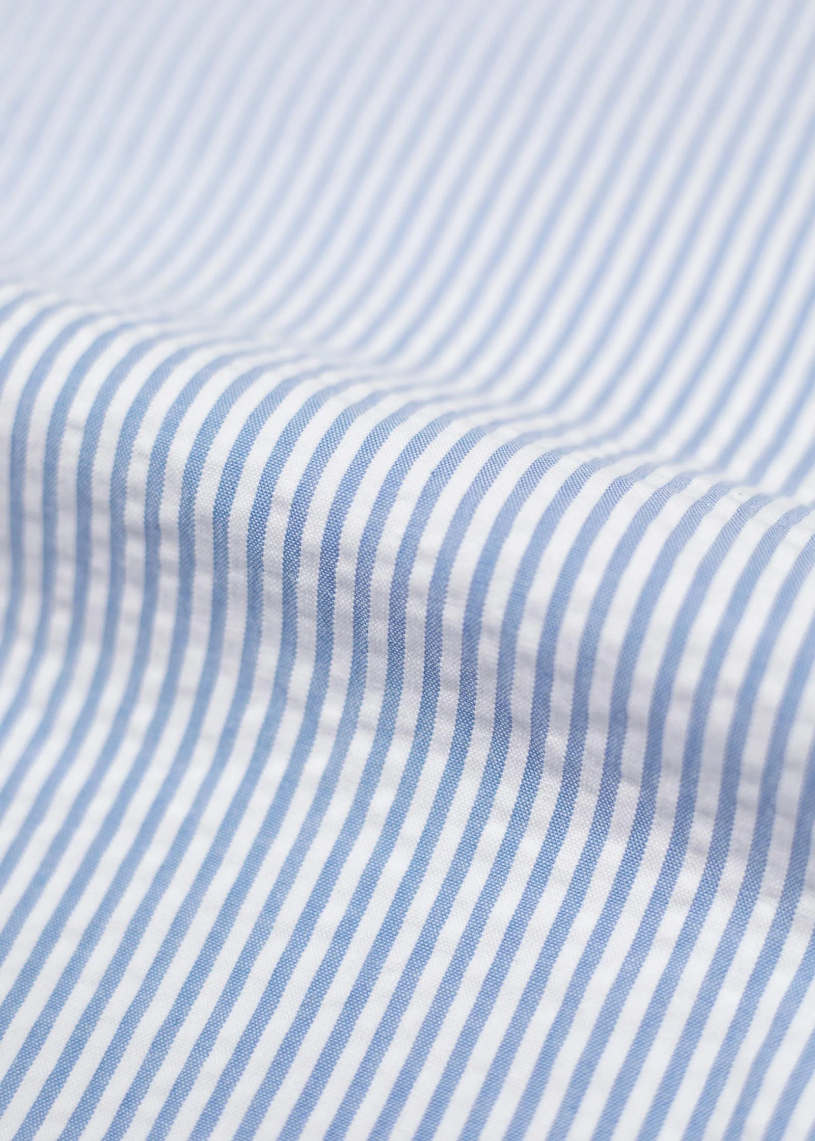 Seersucker Camp Collar Shirt, Brilliant Blue / White - Image 7